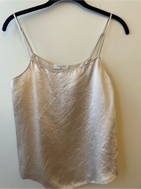 Babaton Champagne Satin Cami Top in Light Beige